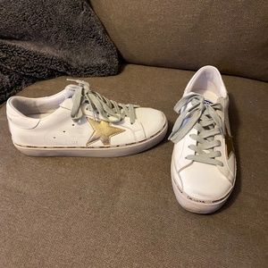 golden goose hi star sneakers with gold star